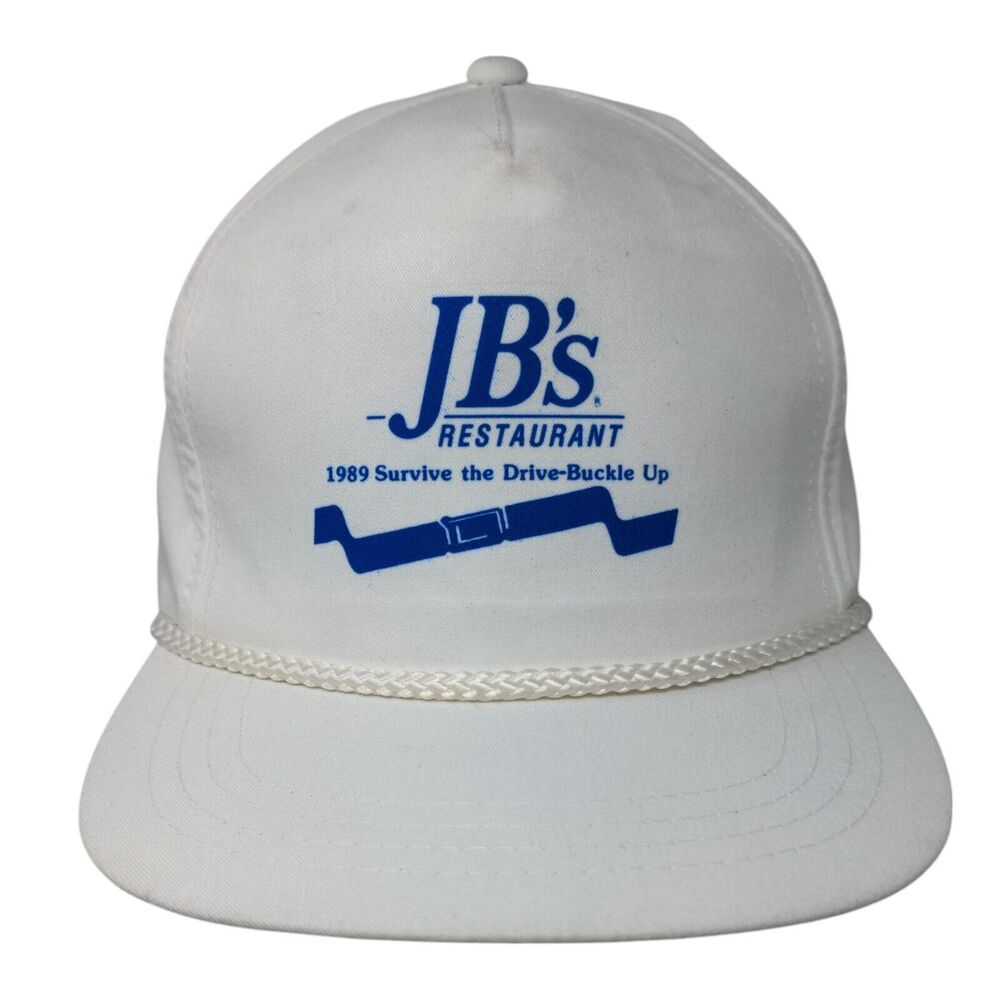 JB's Restaurant Snapback Rope Hat White OSFA Adjustable Xpres Caps